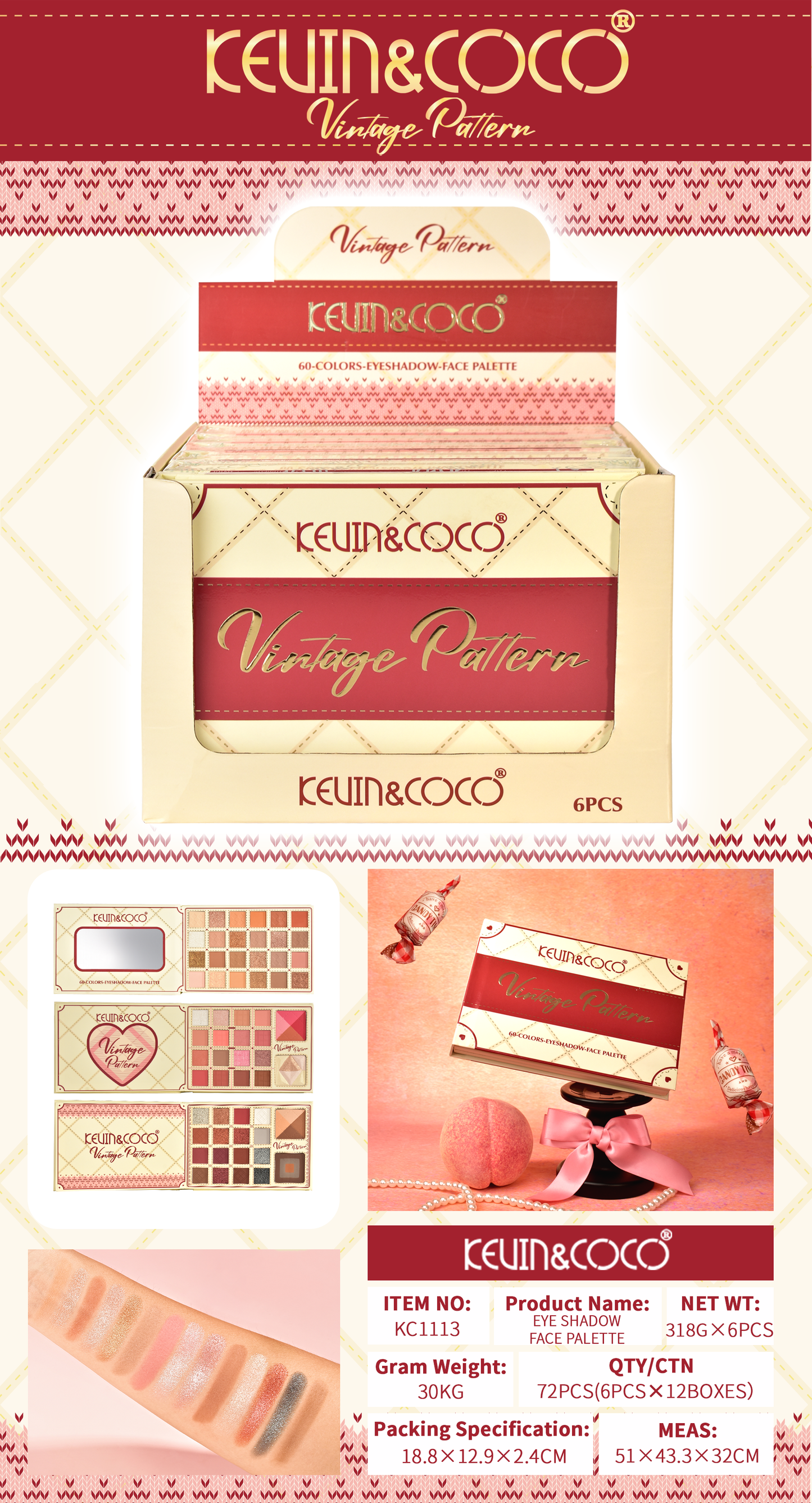 Paleta de Sombras Vintage 36 Tonos – Kevin&Coco REF:KC1113