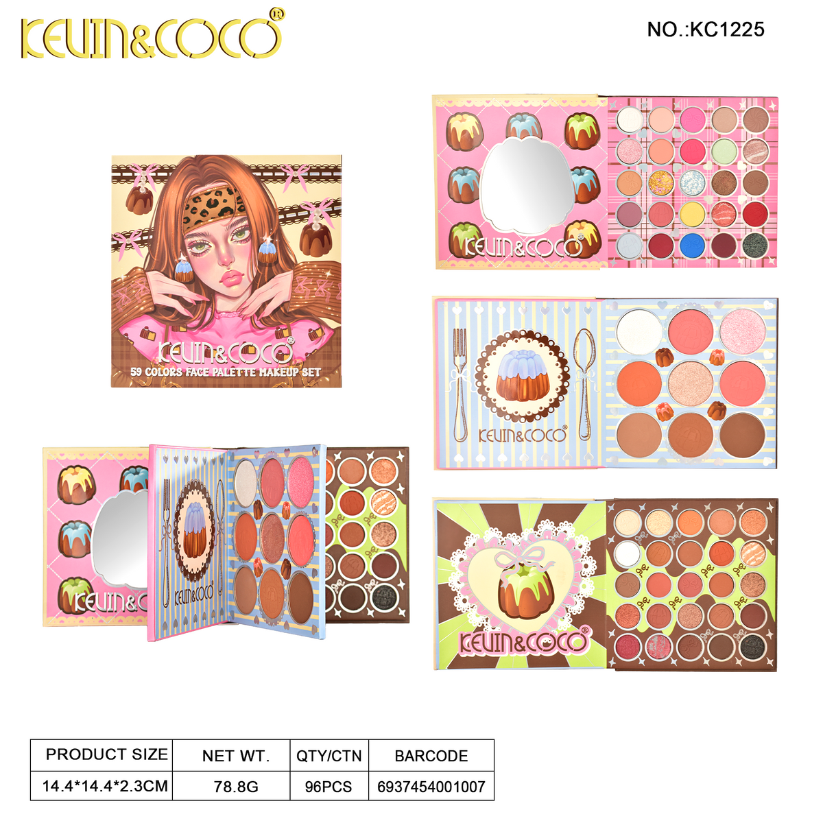 Paleta de maquillaje kevin&coco REF:KC1225