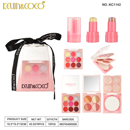 Set de Maquillaje en Estuche Transparente KEVIN&COCO REF:KC1142
