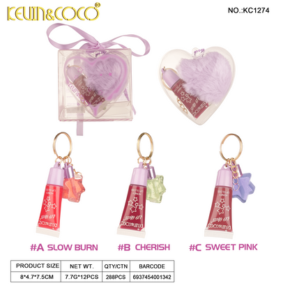 Lip Gloss con Llavero Corazón KEVIN&COCO REF:KC1274