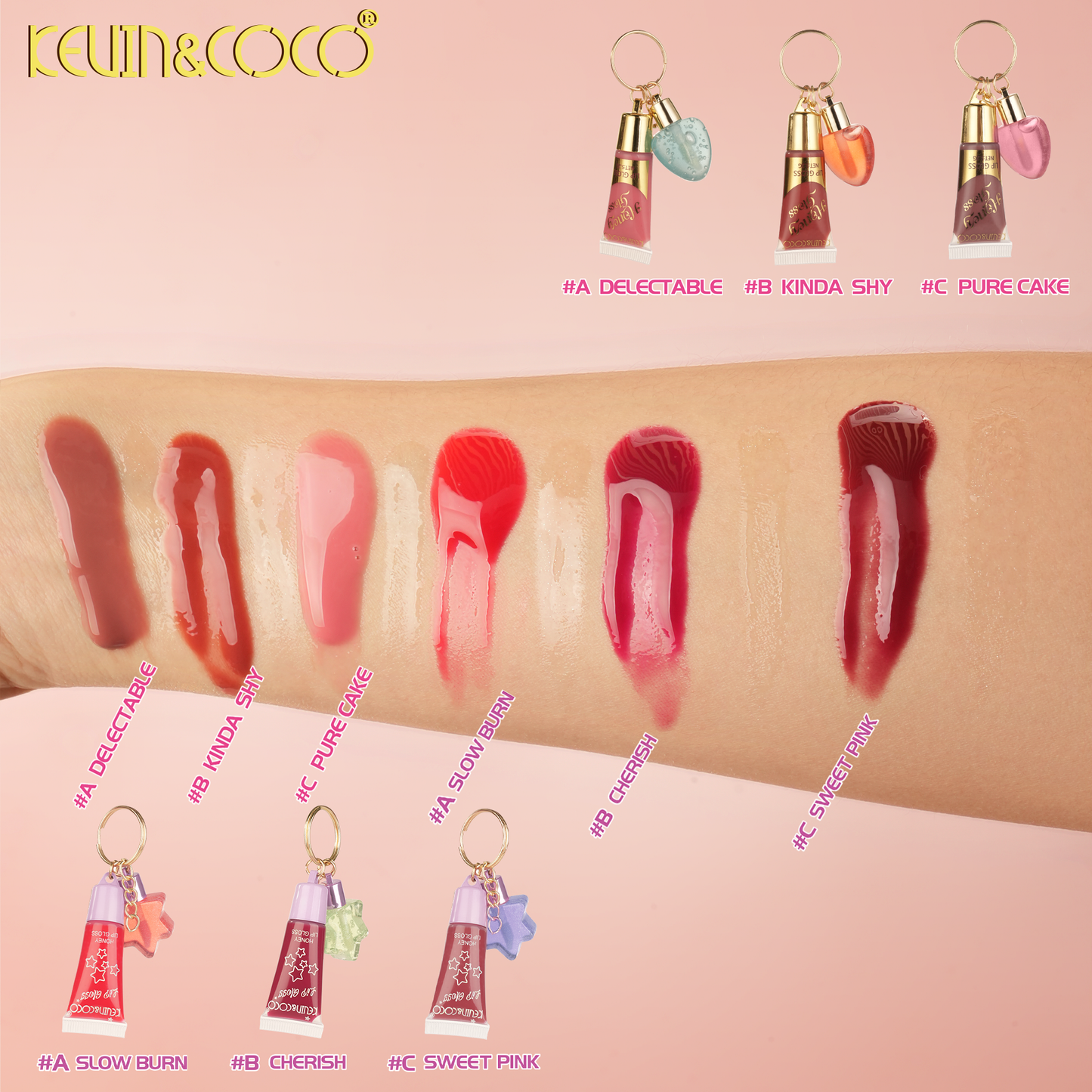 Lip Gloss con Llavero Corazón KEVIN&COCO REF:KC1274