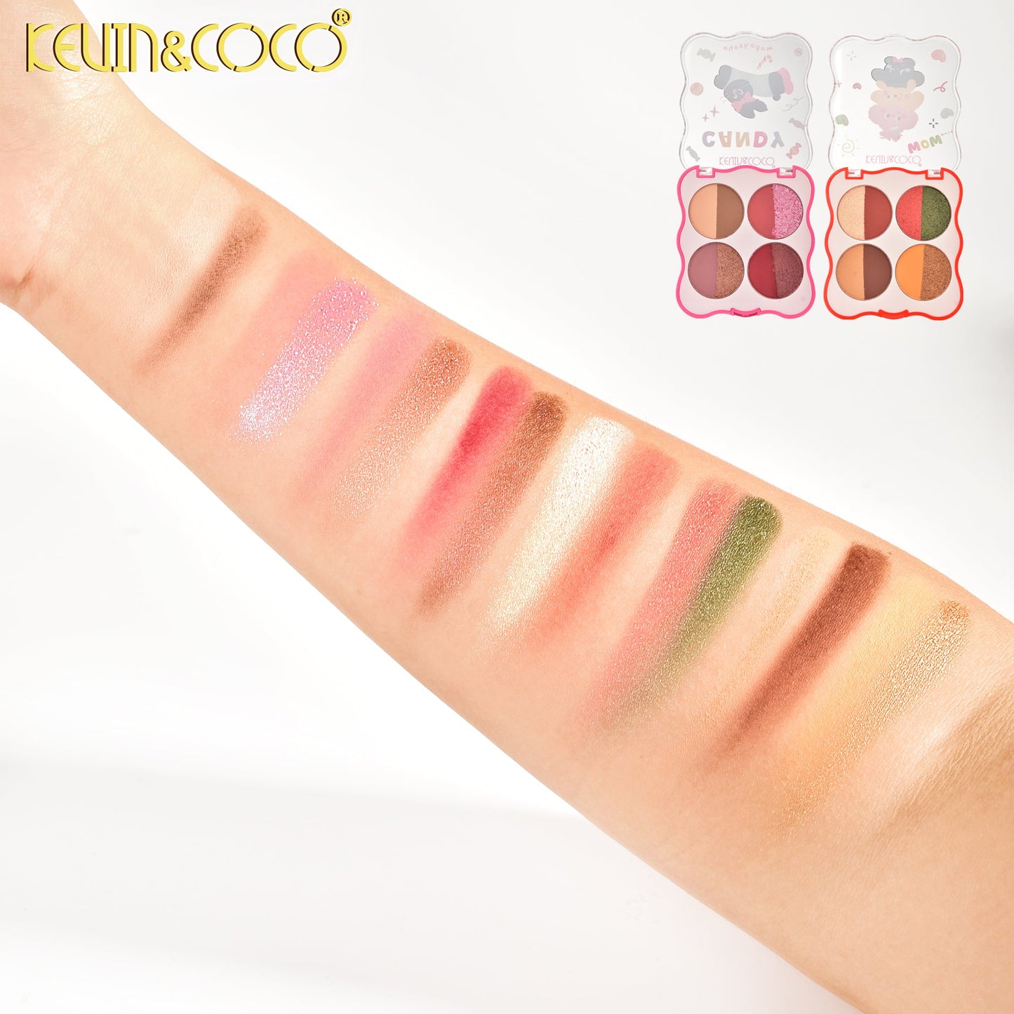Paleta de Sombras 4 Colores con Brillos – Kevin&Coco REF:KC1010