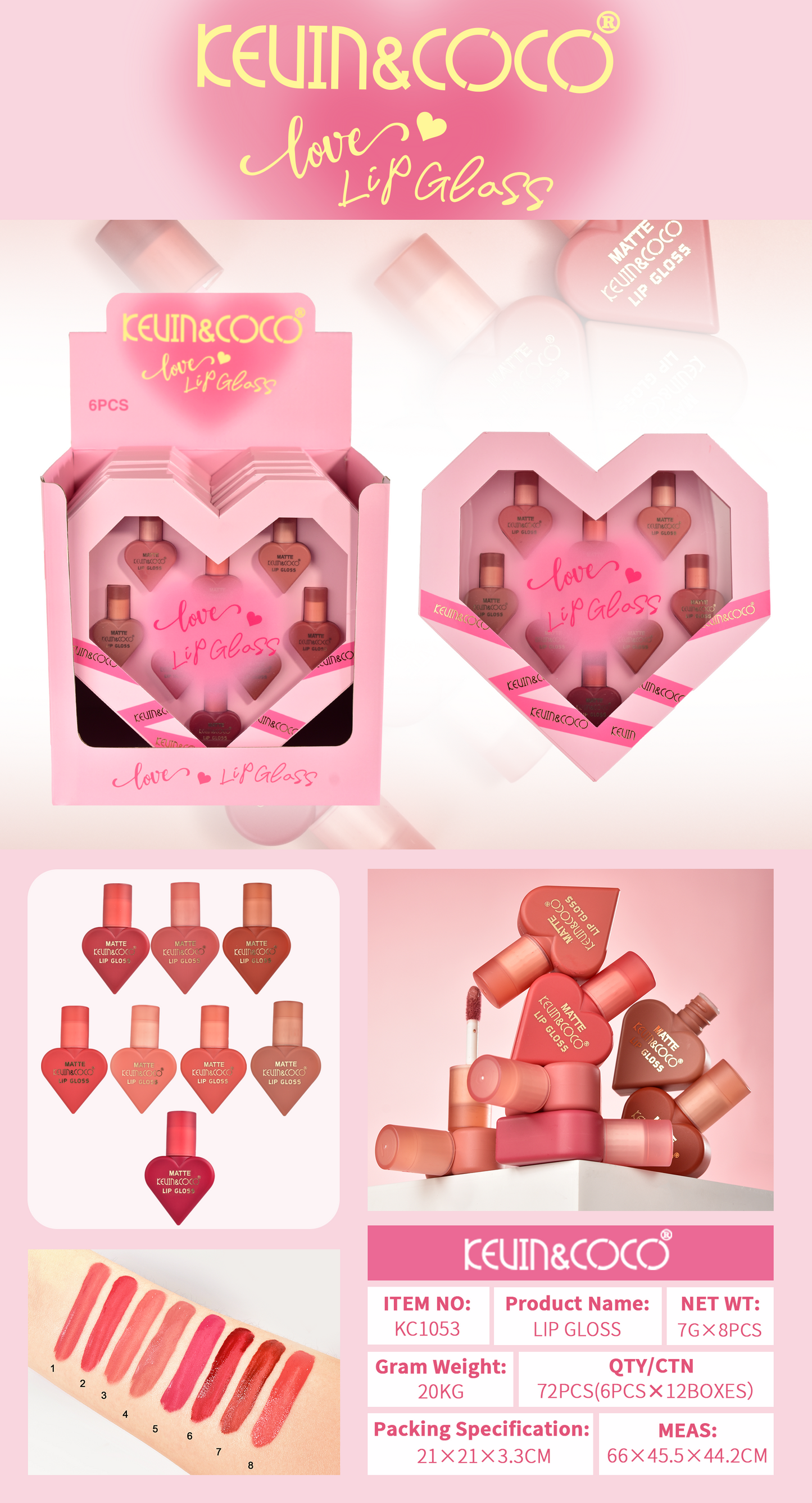 Lip gloss matte  Forma Corazón – Kevin&Coco REF:KC1053