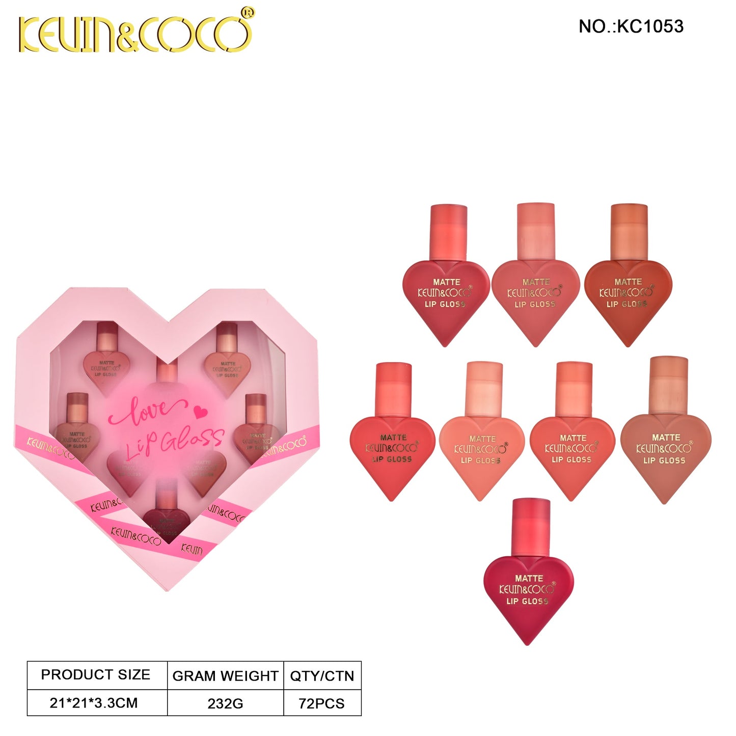 Lip gloss matte  Forma Corazón – Kevin&Coco REF:KC1053