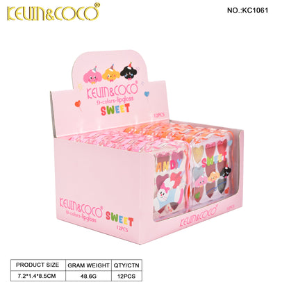 Paleta de lip gloss  Corazones 9 Colores – Kevin&Coco REF:KC1061