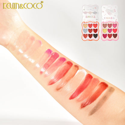 Paleta de lip gloss  Corazones 9 Colores – Kevin&Coco REF:KC1061