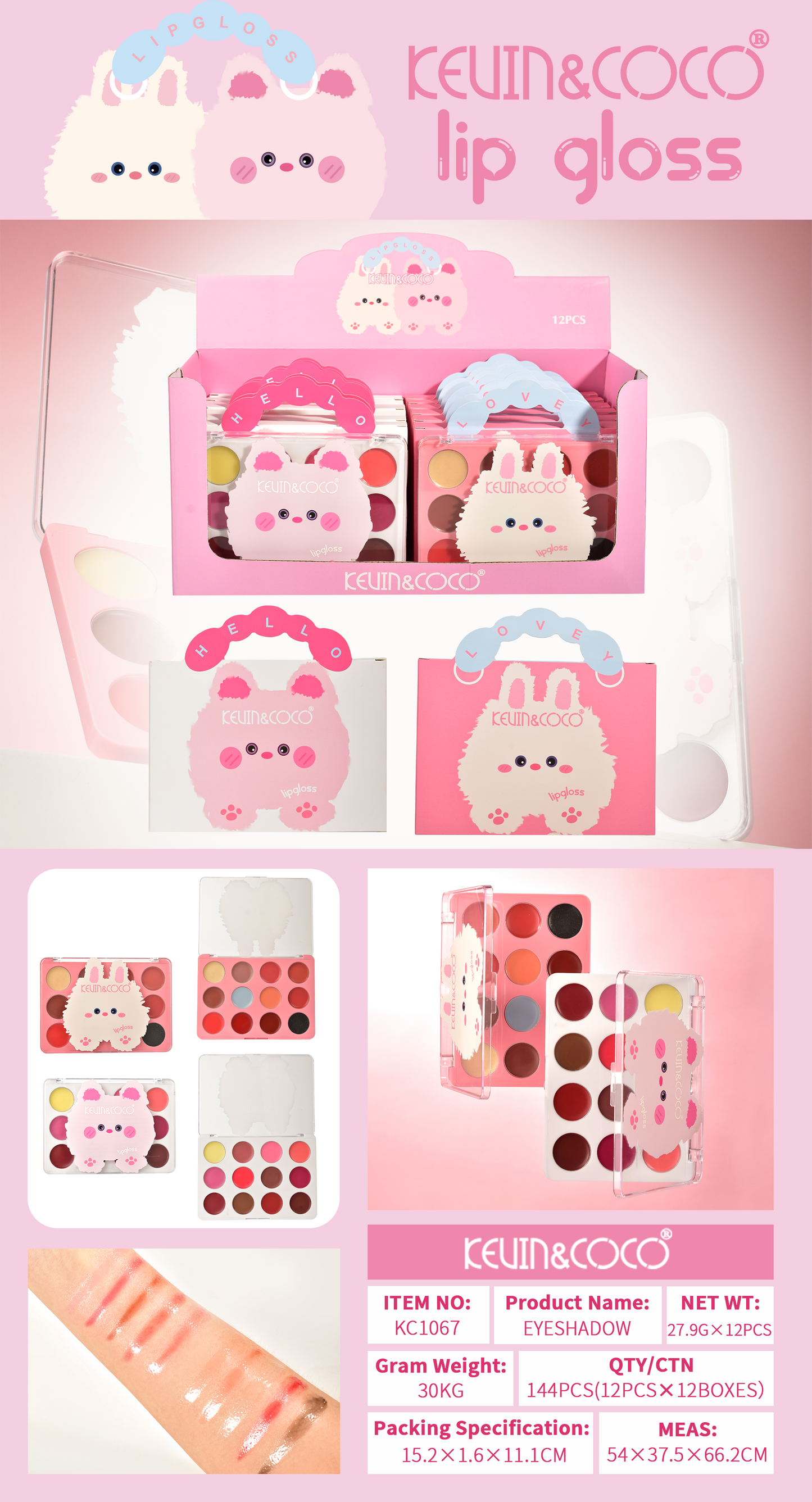 Paleta de lip gloss  Kevin & Coco REF:KC1067