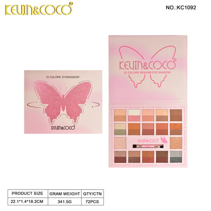 Paleta de Sombras 32 Tonos Mariposa – Kevin&Coco REF:KC1092