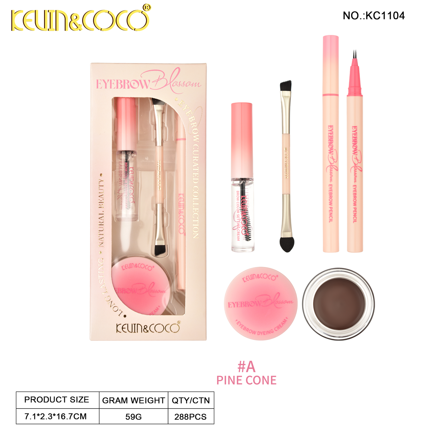Kit para Cejas Completo 4 en 1 KEVIN&COCO REF:KC1104