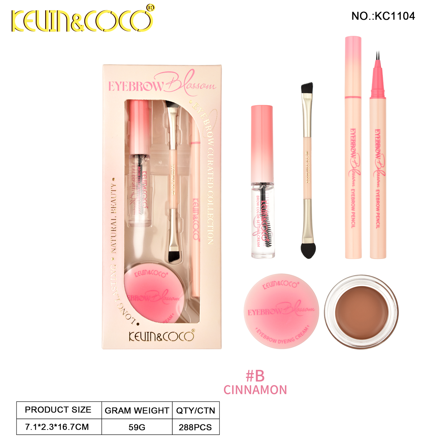 Kit para Cejas Completo 4 en 1 KEVIN&COCO REF:KC1104