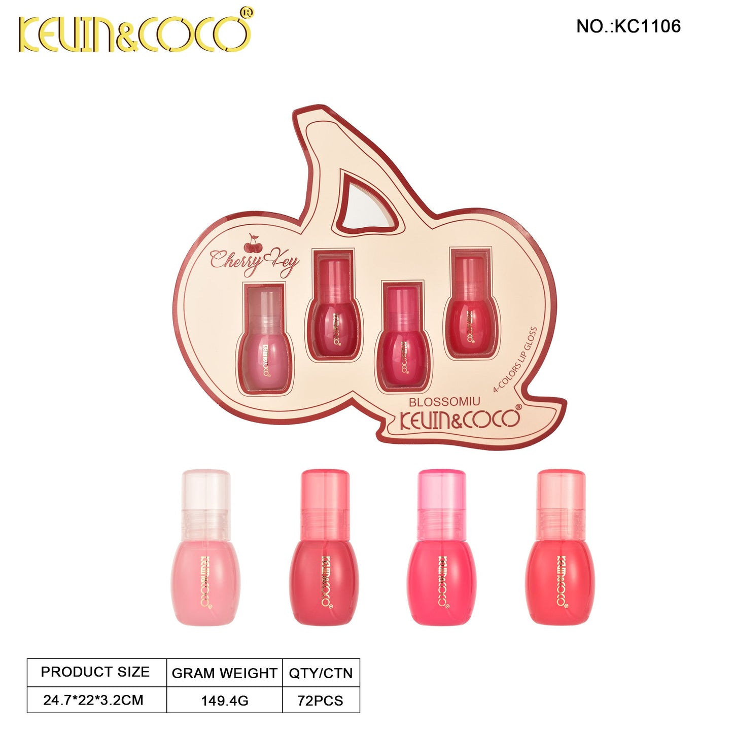 Brillo Labial Tonos Variados Cherry – Kevin&Coco REF:KC1106