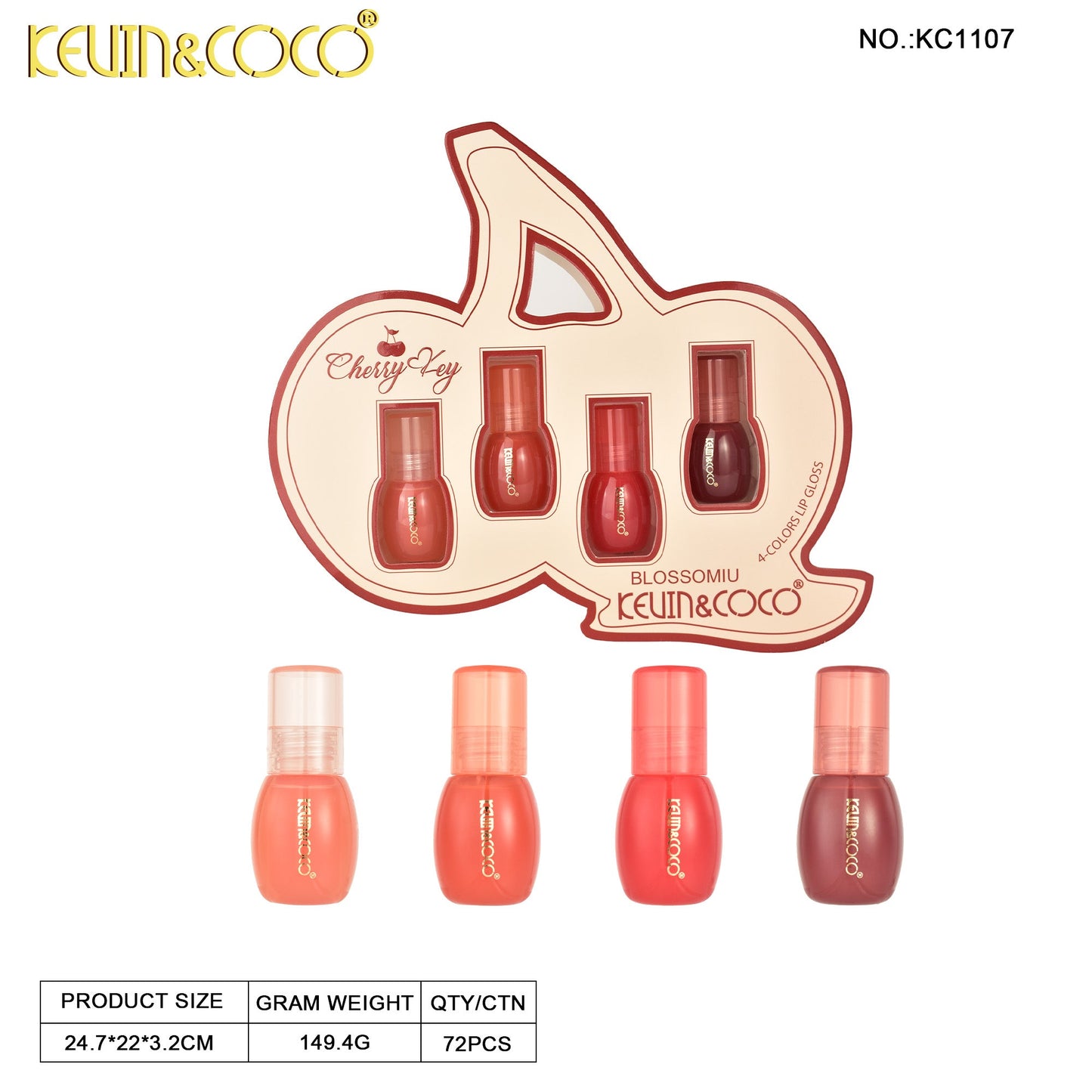 Brillo Labial Tonos Variados Cherry – Kevin&Coco REF:KC1107