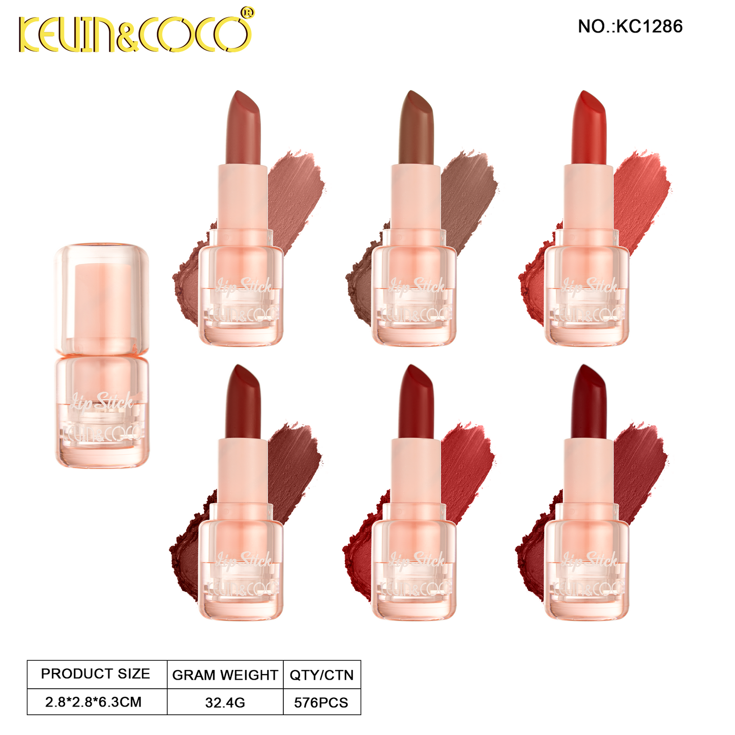 Labial en Barra Matte Velvet KEVIN&COCO REF:KC1286