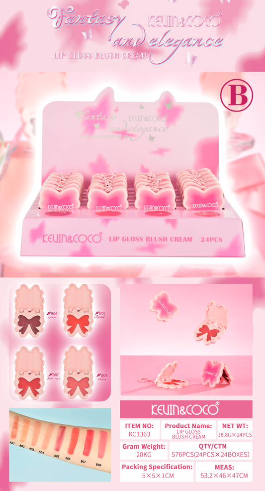 Rubor Cremoso + Lip gloss  TONO B KEVIN&COCO REF:KC1363
