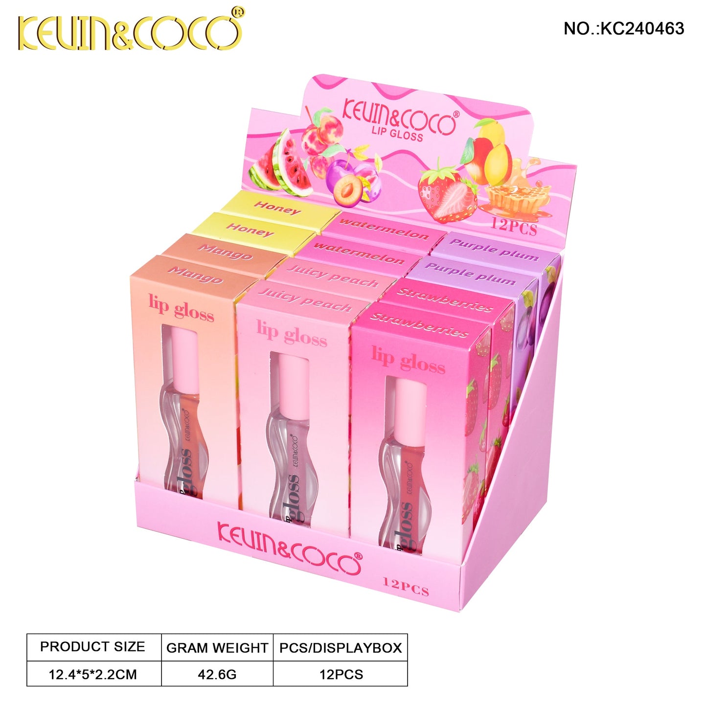 LABIAL LIQUIDO GLOSS FRESA KEVIN&COCO REF:KC240463