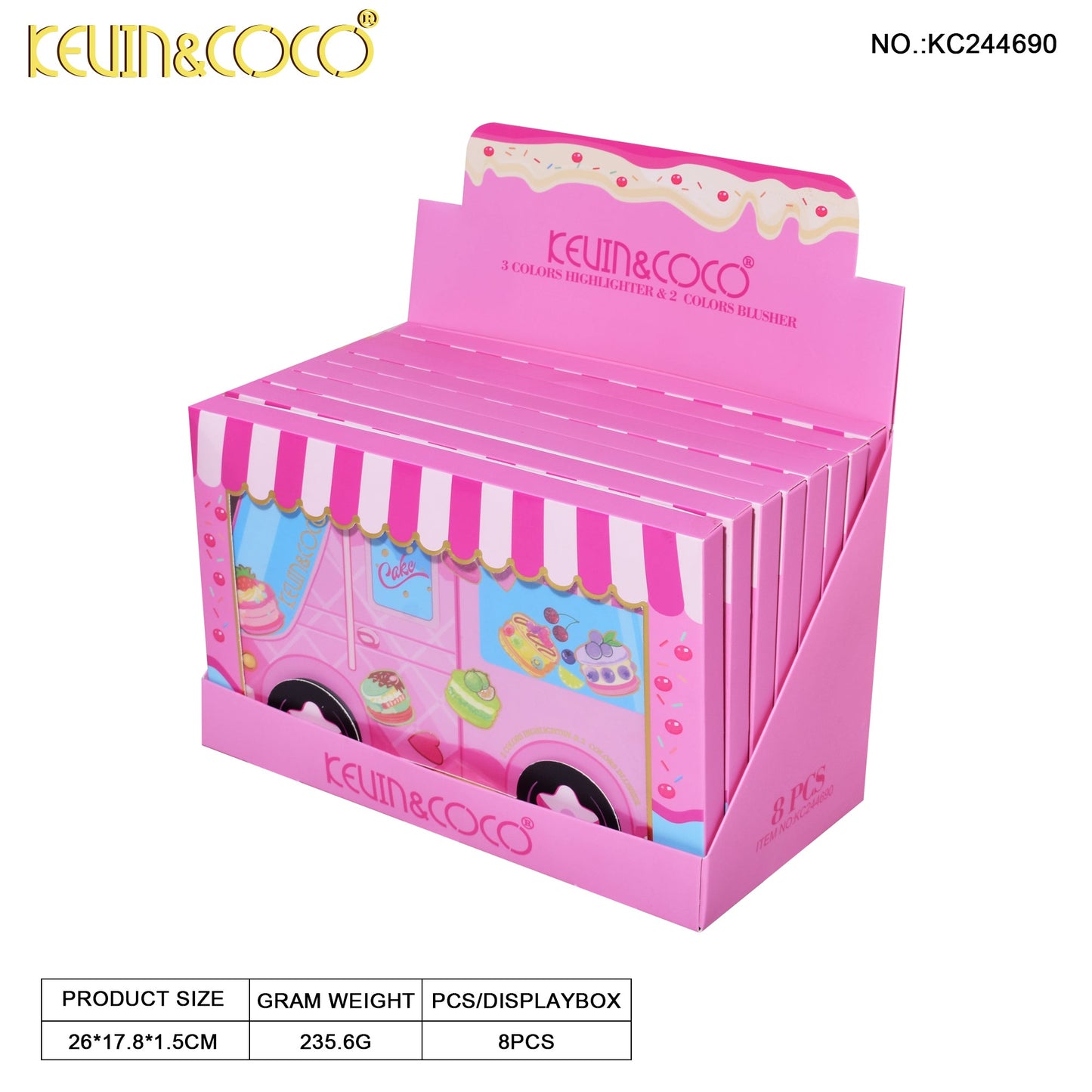 Set de Maquillaje Pastel y Rubor – Kevin & Coco REF:KC244690