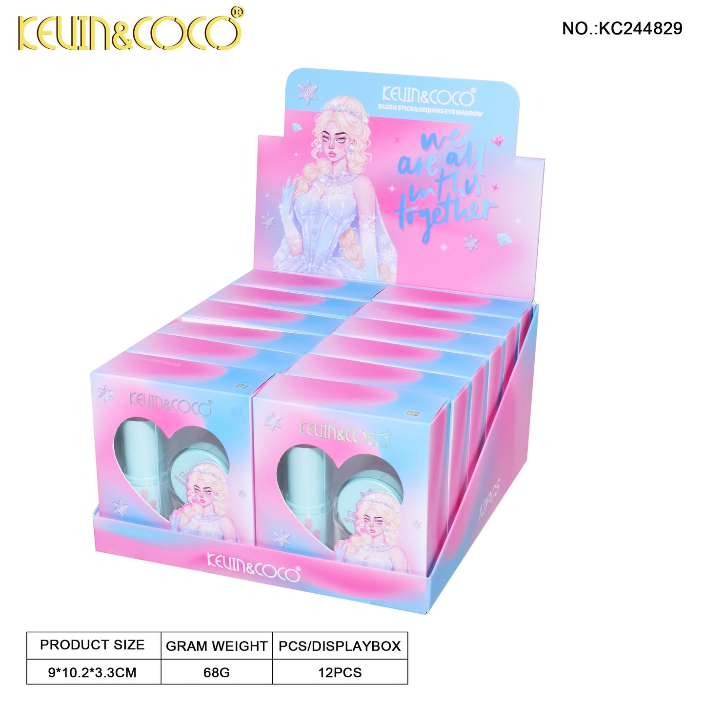 KIT DE MAQUILLAJE RUBOR BARRA + ILUMINADOR REF: KC244829