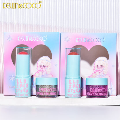 KIT DE MAQUILLAJE RUBOR BARRA + ILUMINADOR REF: KC244829