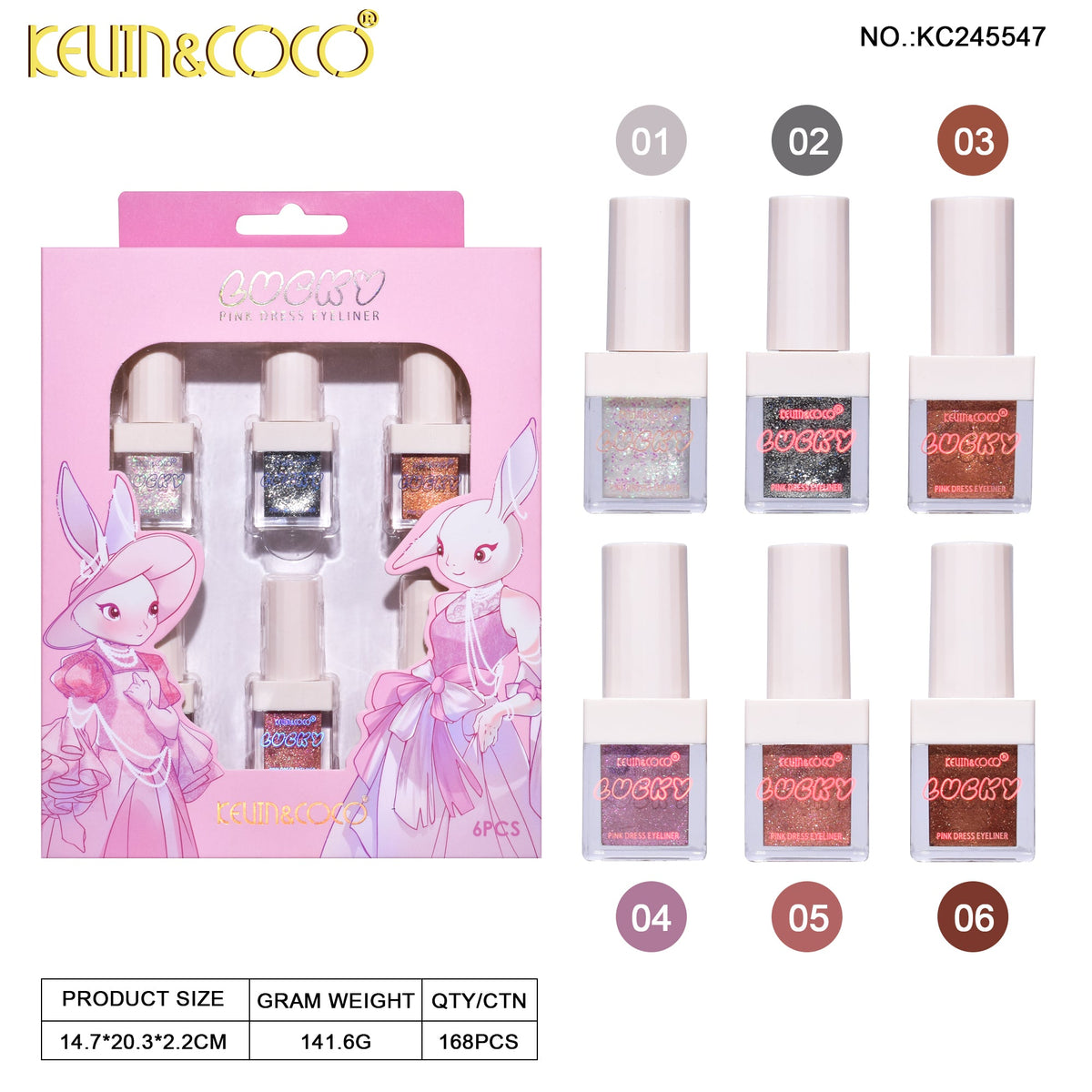 DELINEADOR DE OJOS KIT*6  KEVIN&COCO REF:KC245547