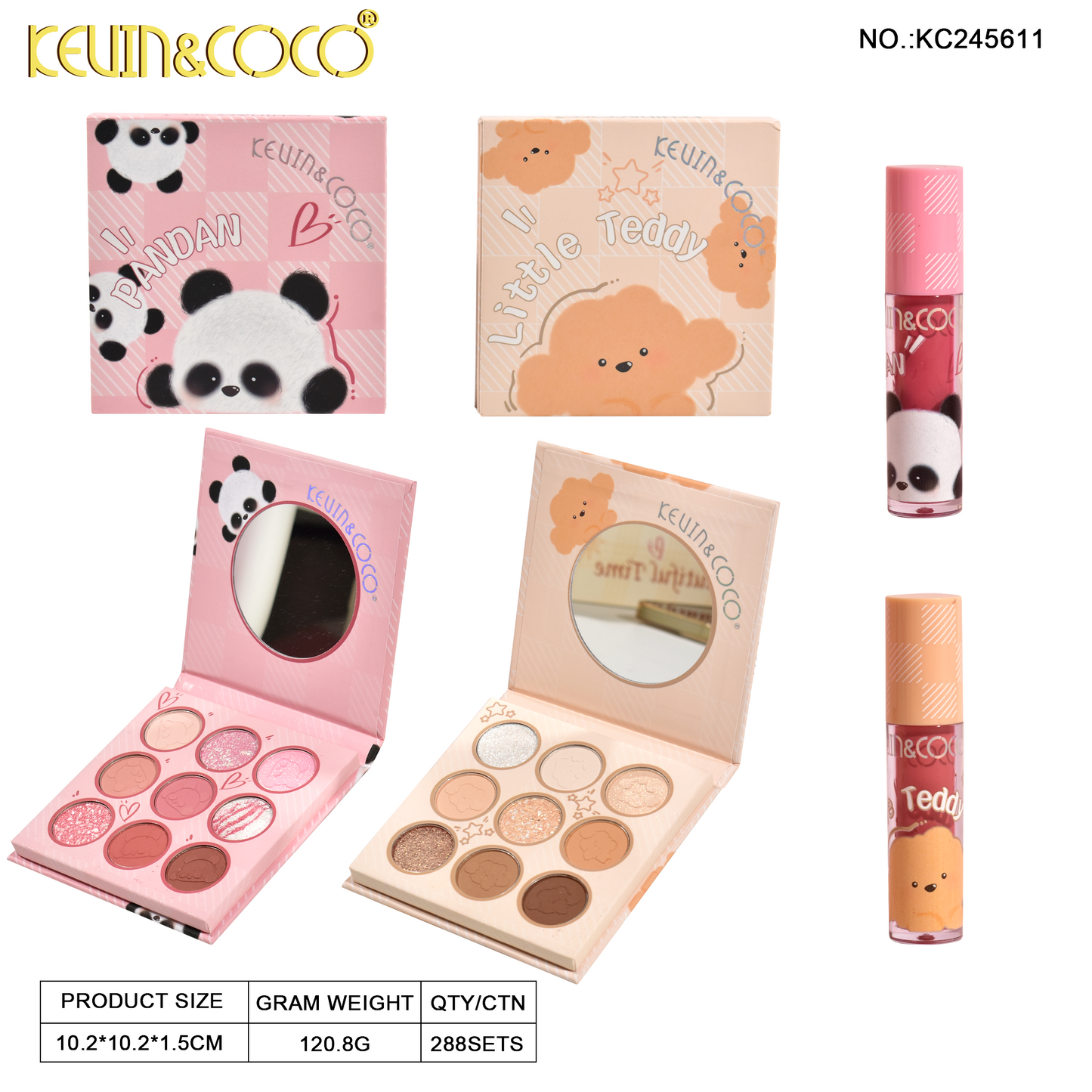 Kit de Sombras y Labial KEVIN&COCO REF:KC245611
