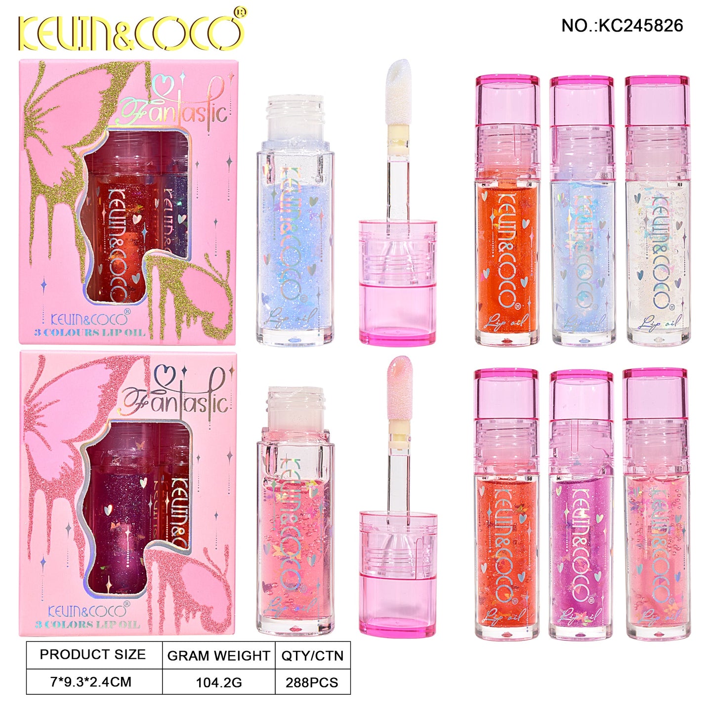 KIT*3 LABIAL LIQUIDO BRILLO KEVIN&COCO REF:KC245826