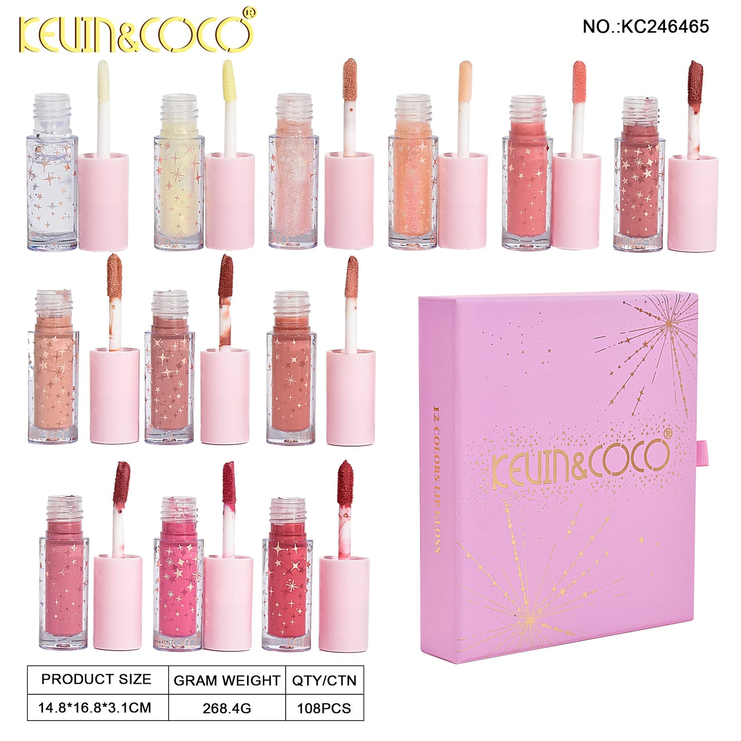 KIT DE LABIAL LIQUIDO*12 KEVIN&COCO REF:KC246465