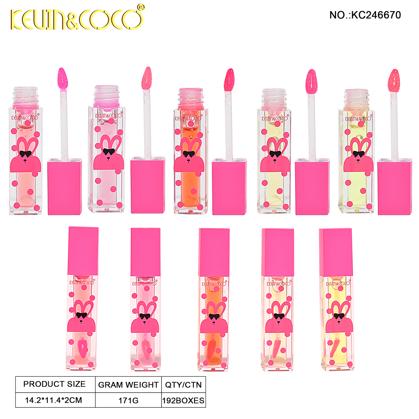 KIT*5 DE LABIAL LIQUID BRILLO KEVIN&COCO REF:KC246670