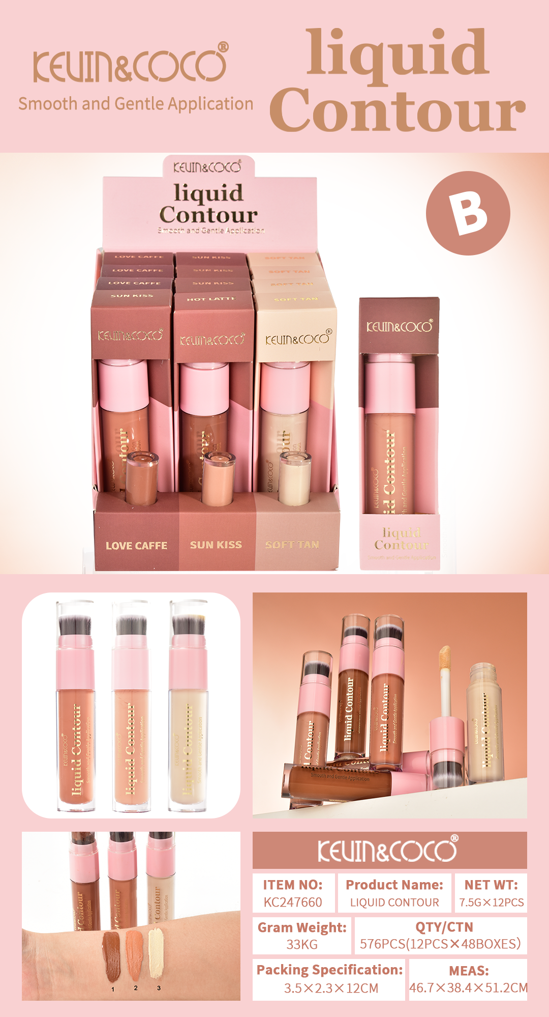 Contorno y Corrector Liquido con Brocha  KEVIN&COCO REF:KC247660