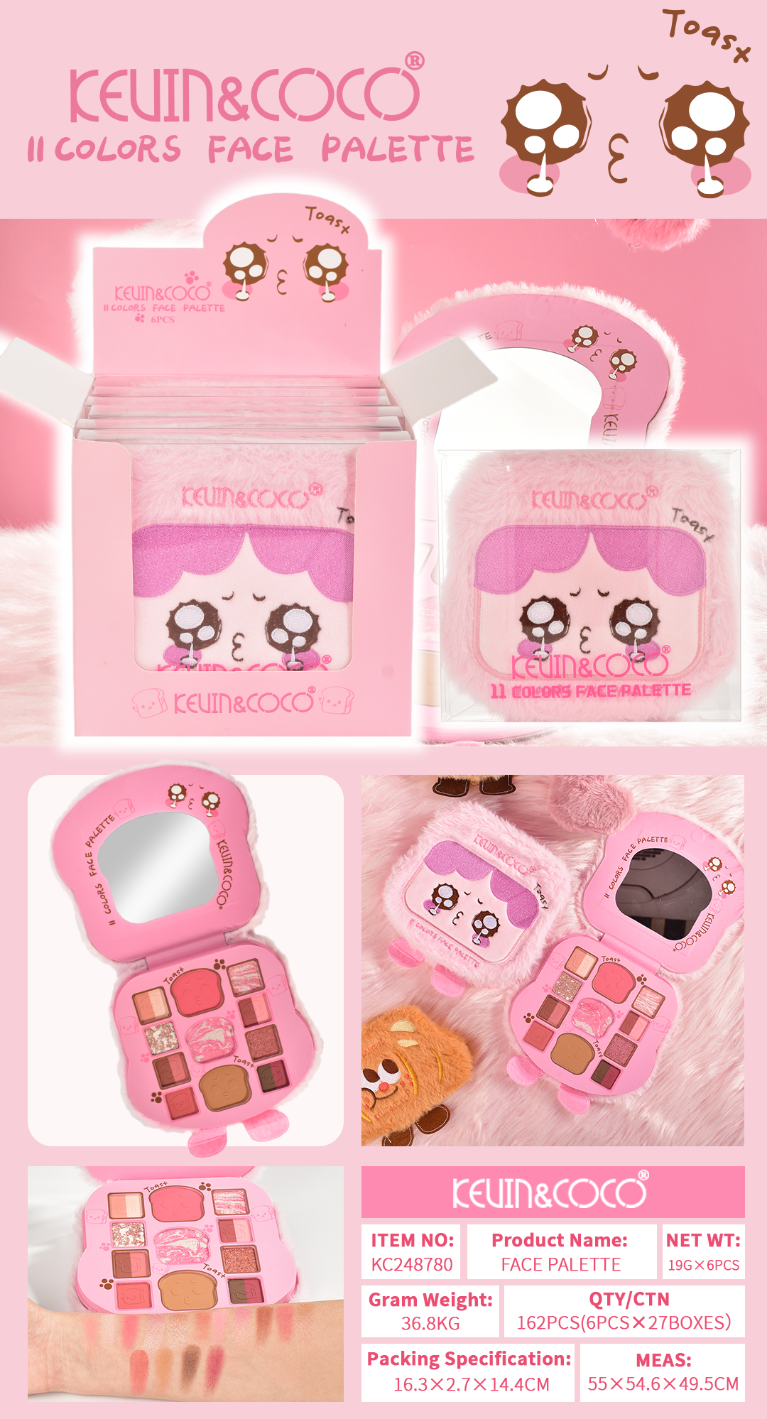Paleta de Maquillaje peluche KEVIN&COCO REF:KC248780