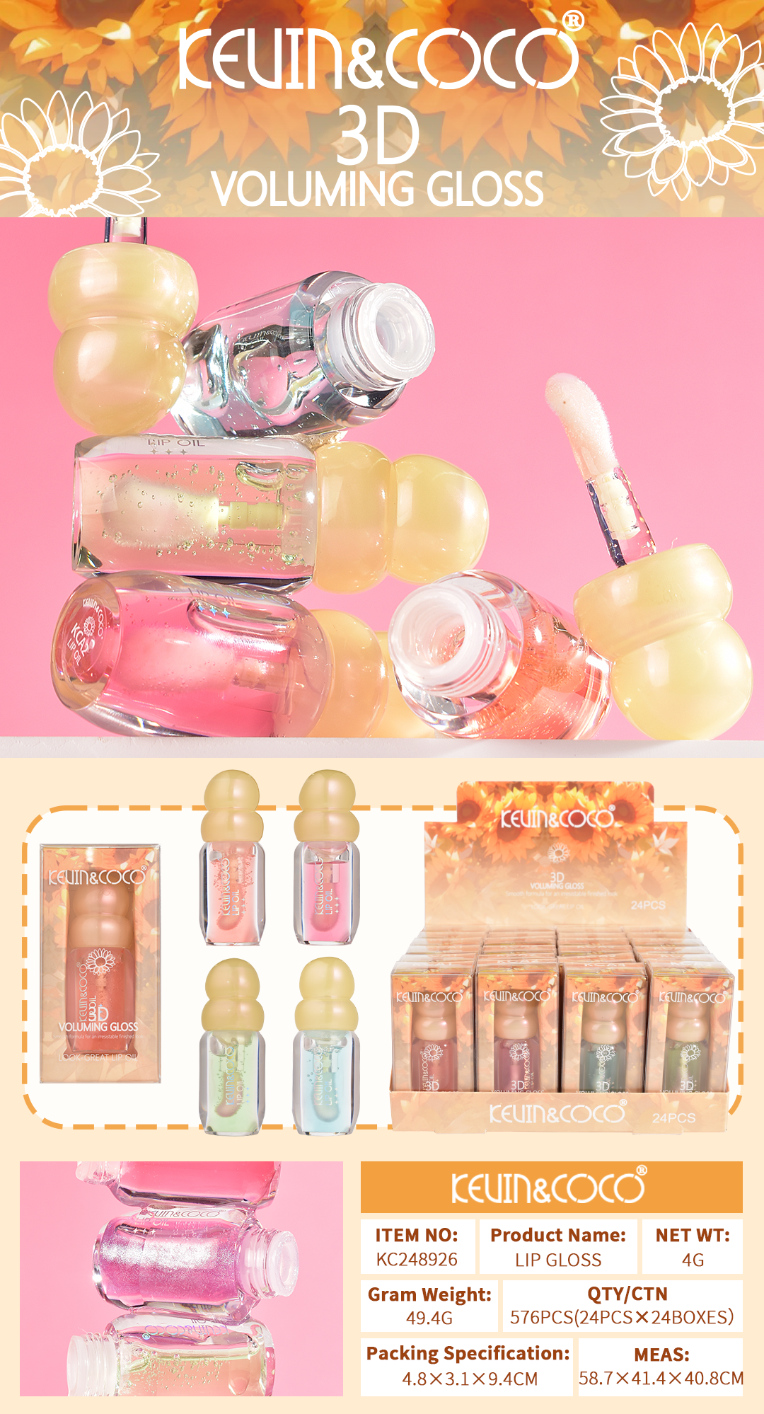 BRILLO LABIAL LIQUIDO 3D KEVIN&COCO REF:KC248926