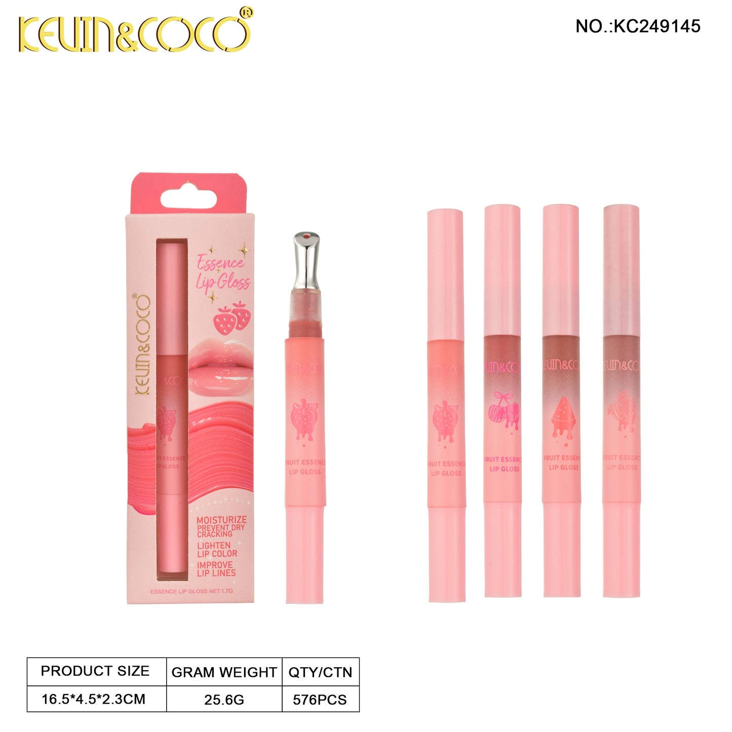 Brillo labial esencia de frutas KEVIN&COCO  REF:KC249145