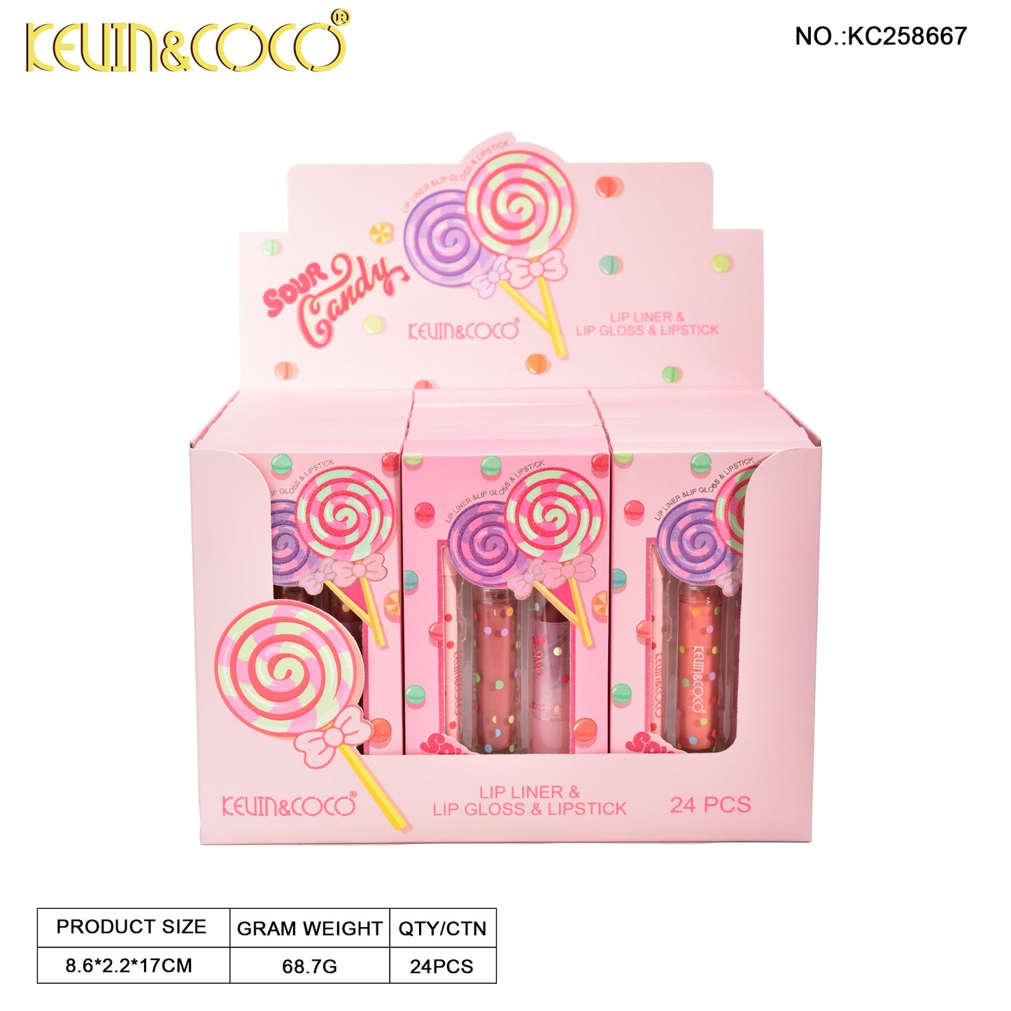 Lip Gloss + Perfilador de Labios Set – Kevin & Coco REF:KC258667