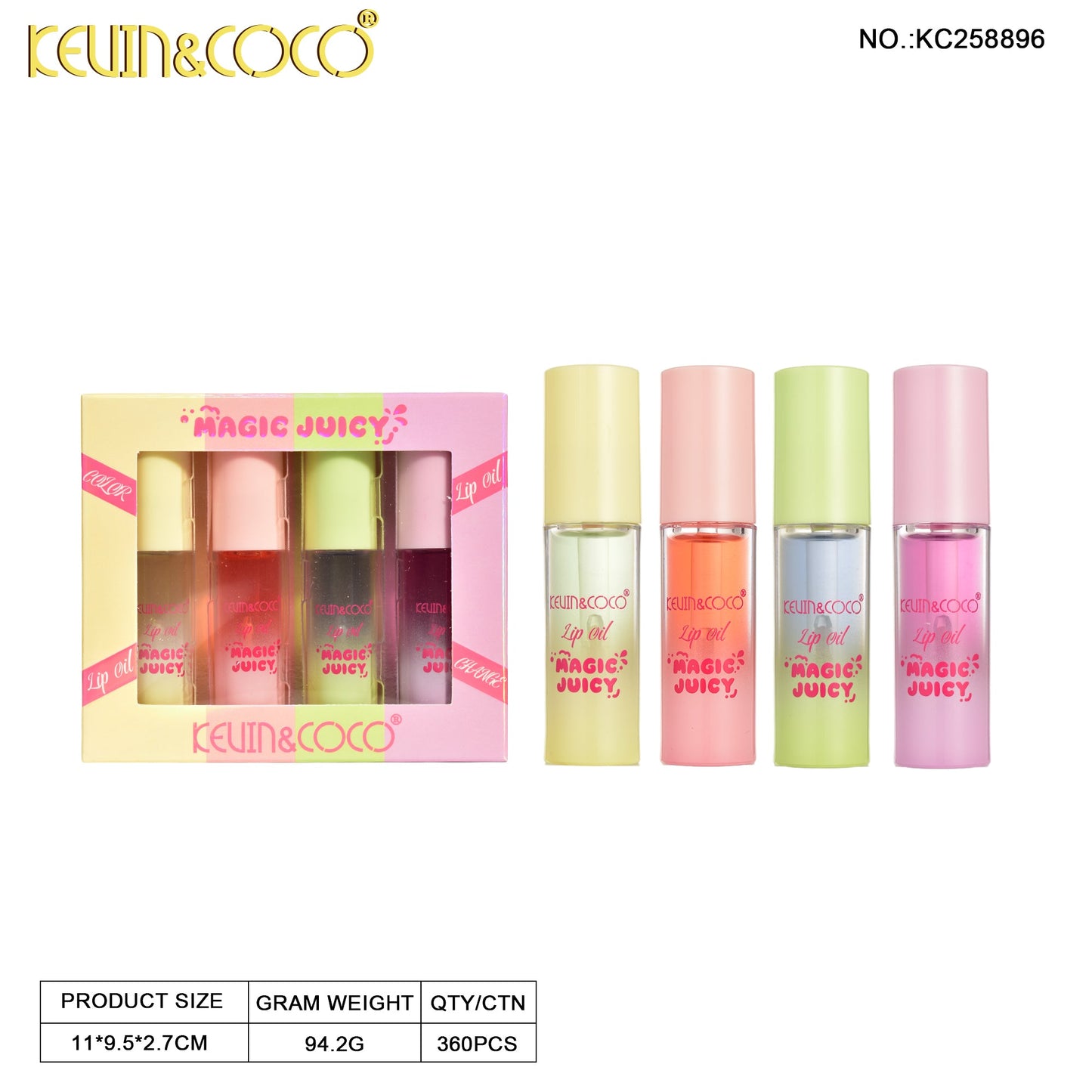 Kit de brillos labiales *4 KEVIN&COCO REF:KC258896