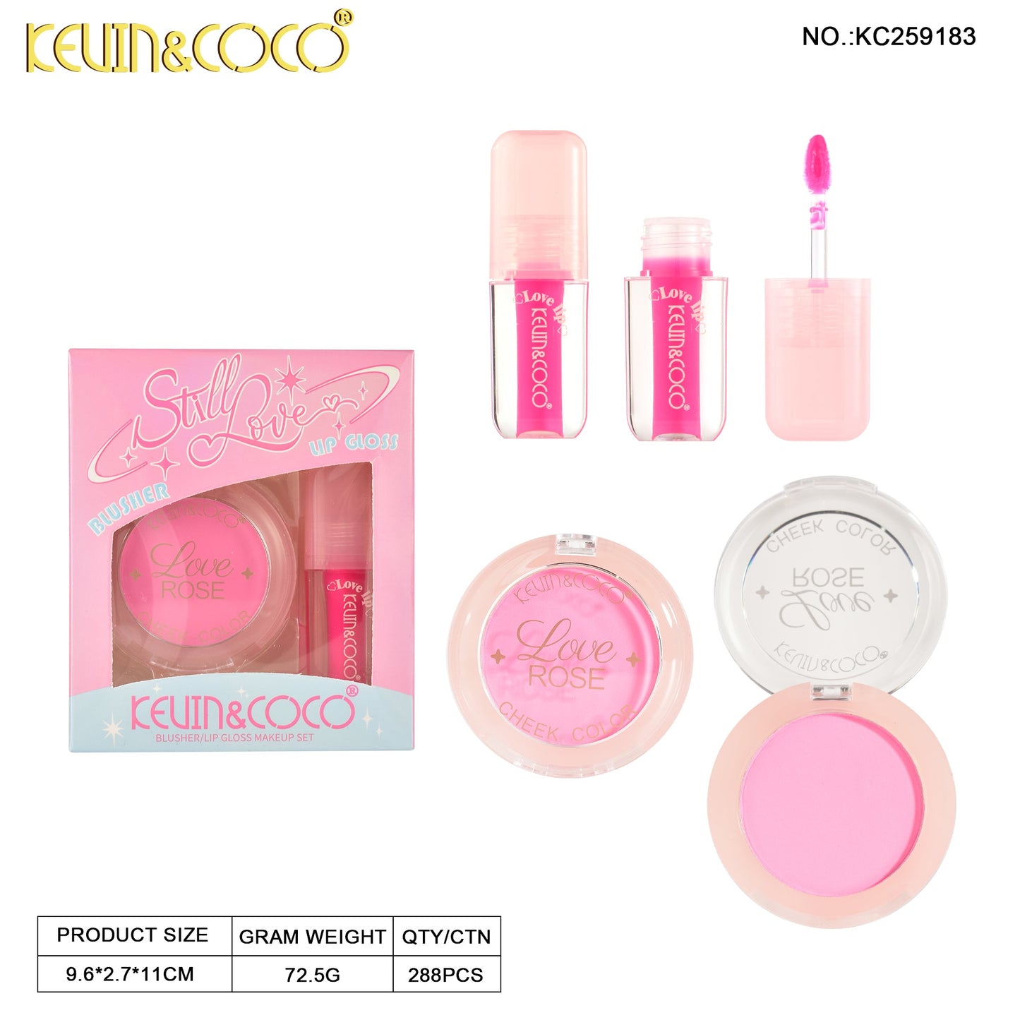 Set Brillo Labial + Rubor Sweet Love – Kevin & Coco REF:KC259183