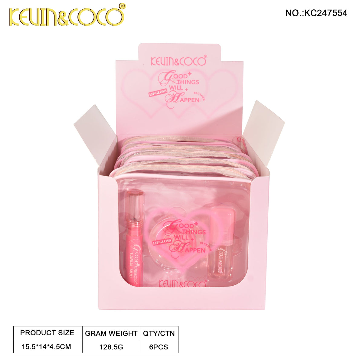 Kit de brillo labial y rubor kevin&coco REF:KC247554